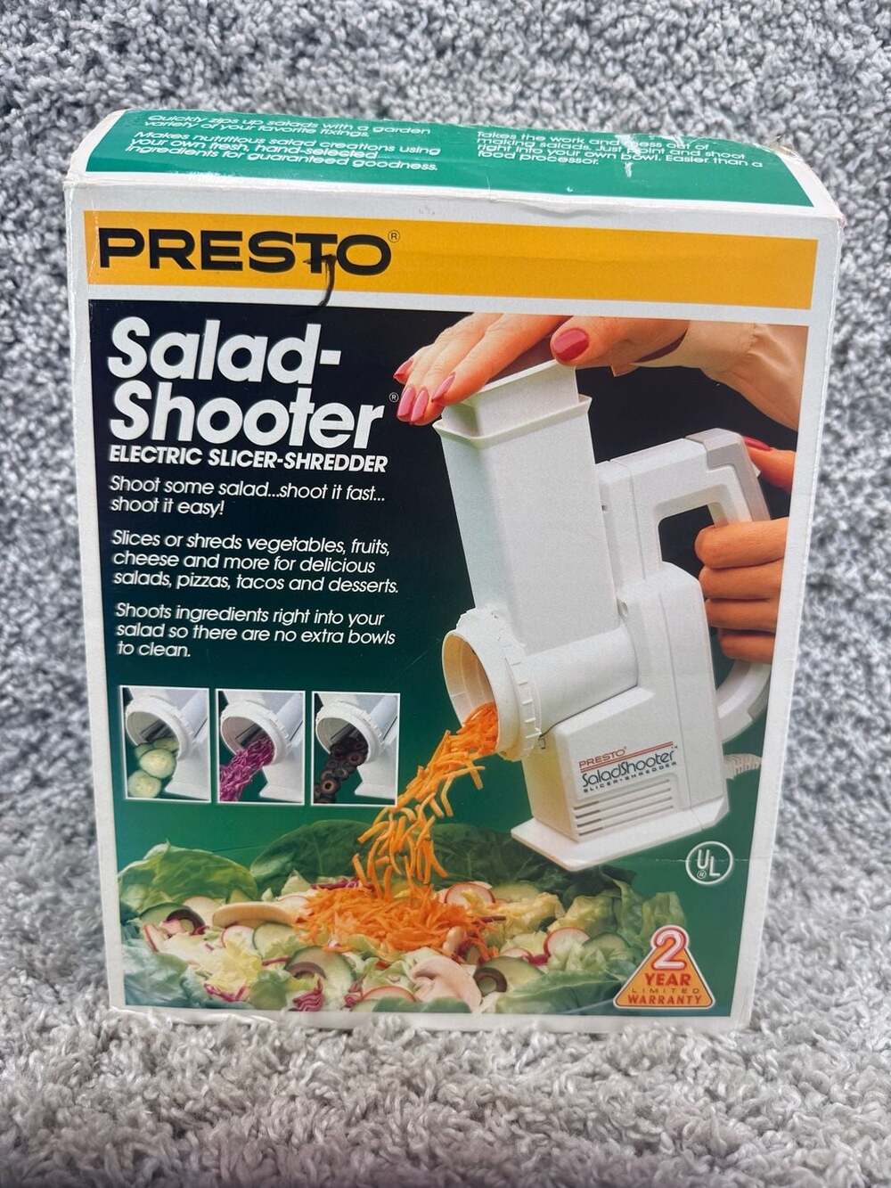 Vintage Presto Salad Shooter Electric Slicer-Shredder Model 02910